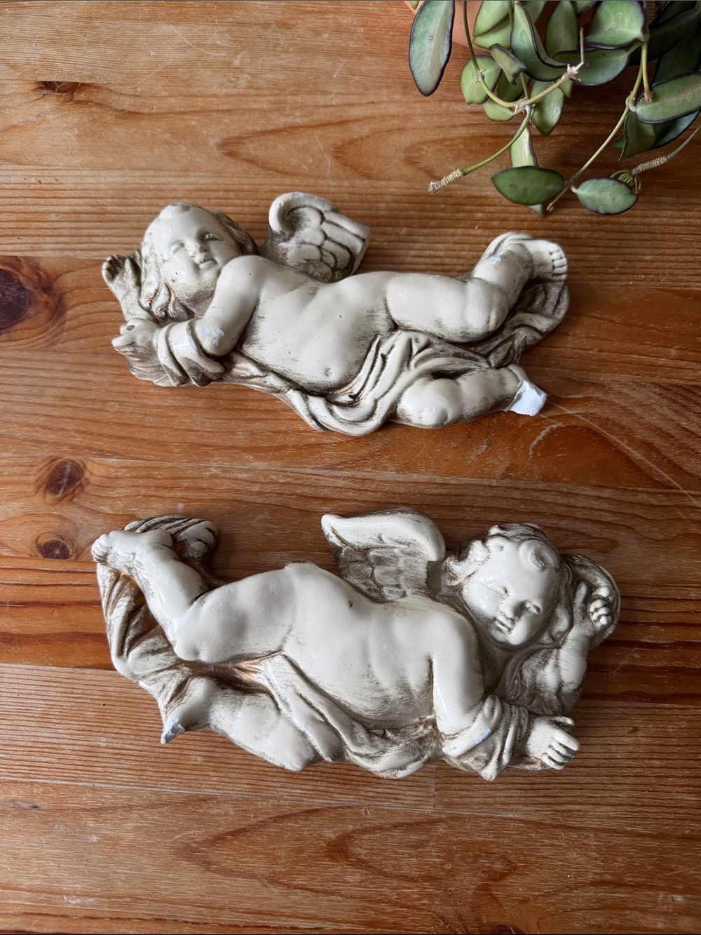 Vintage Pair of Cherub Wall Plaques